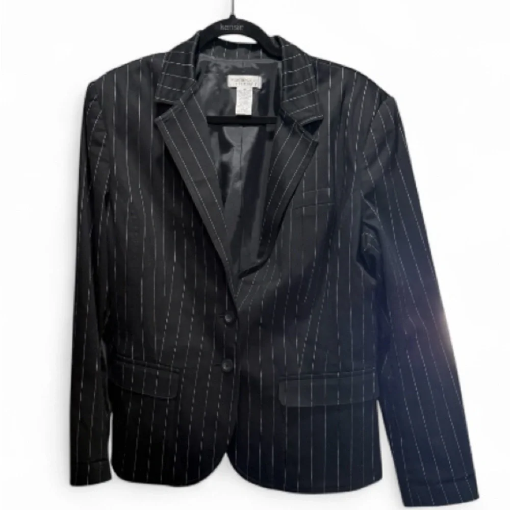 Black Pinstripe Women's Blazer 16